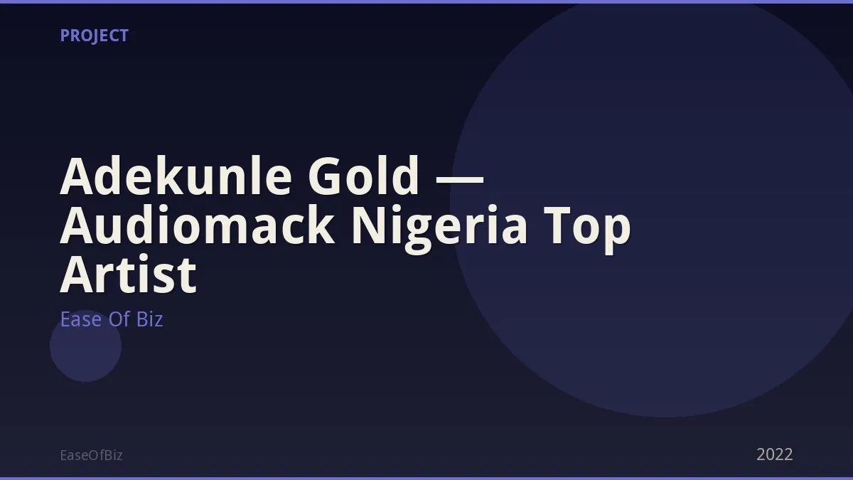 Adekunle Gold — Audiomack Nigeria Top Artist