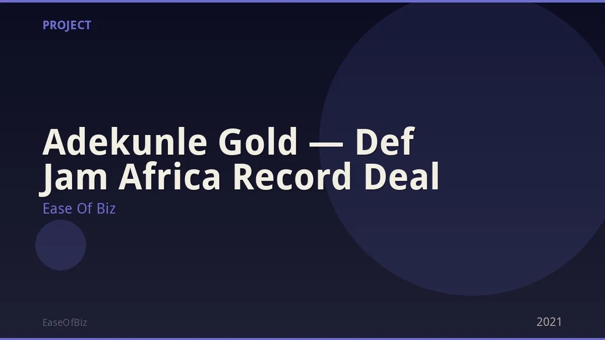 Adekunle Gold — Def Jam Africa Record Deal