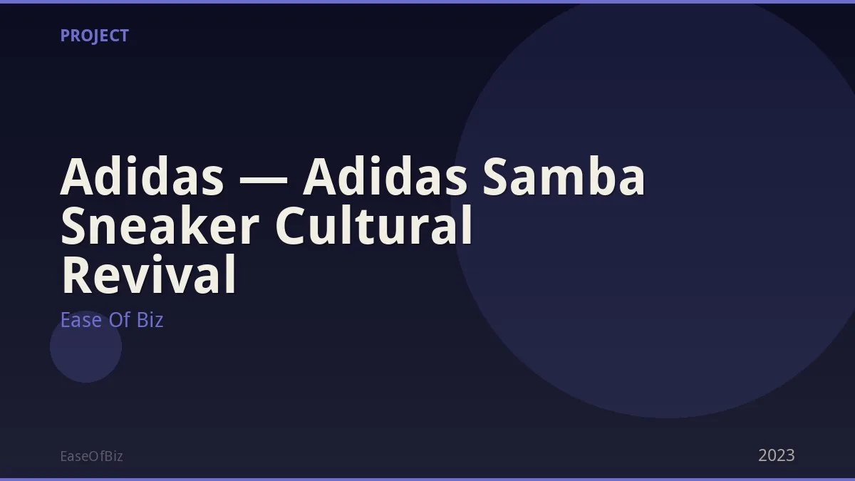  Adidas — Adidas Samba Sneaker Cultural Revival