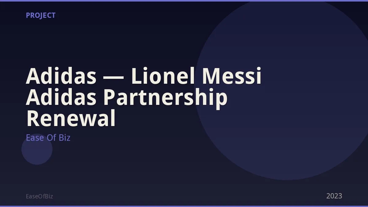  Adidas — Lionel Messi Adidas Partnership Renewal