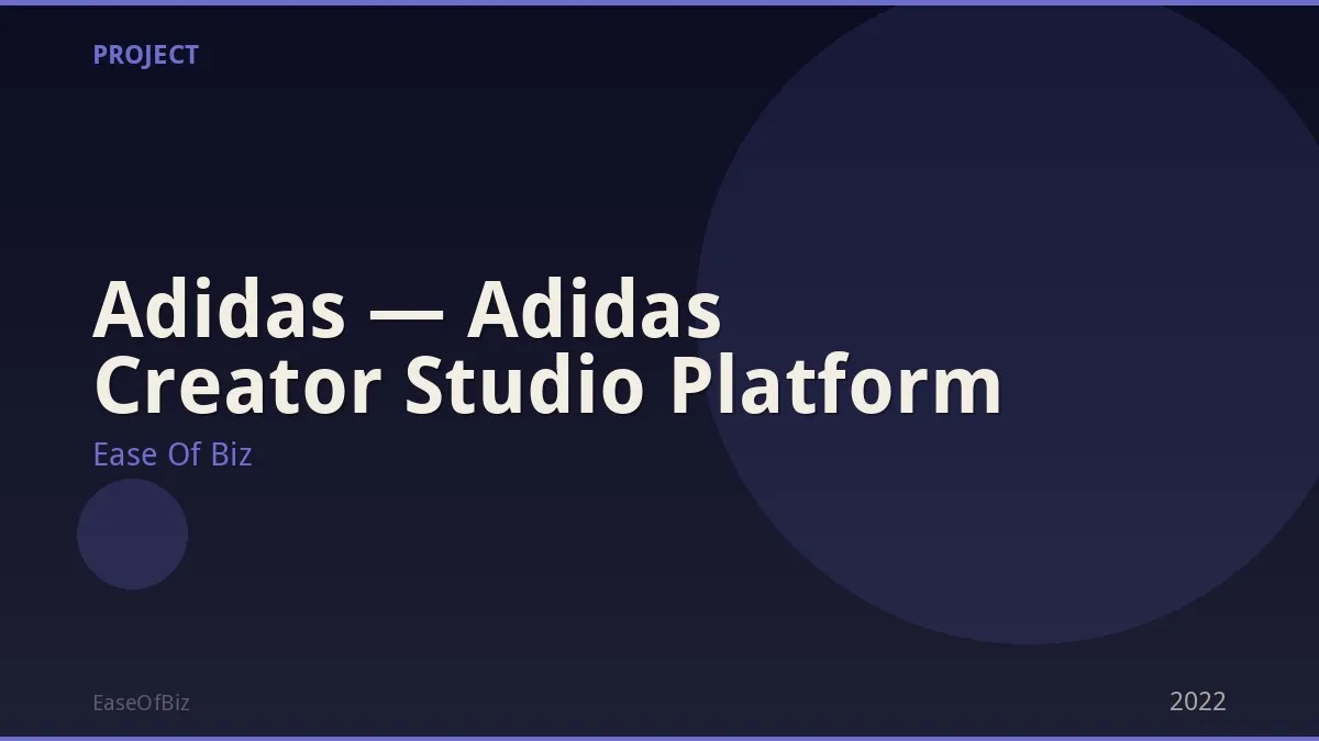  Adidas — Adidas Creator Studio Platform