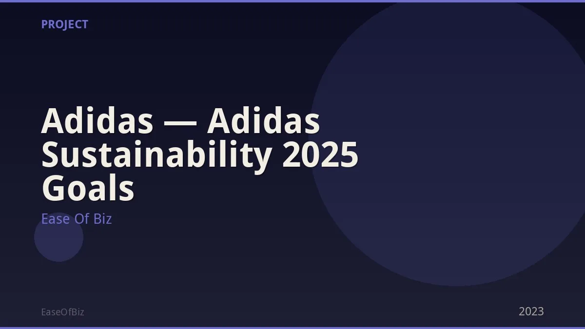  Adidas — Adidas Sustainability 2025 Goals