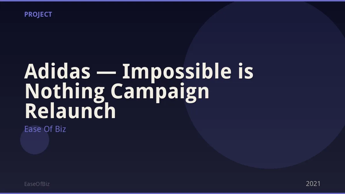  Adidas — Impossible is Nothing Campaign Relaunch
