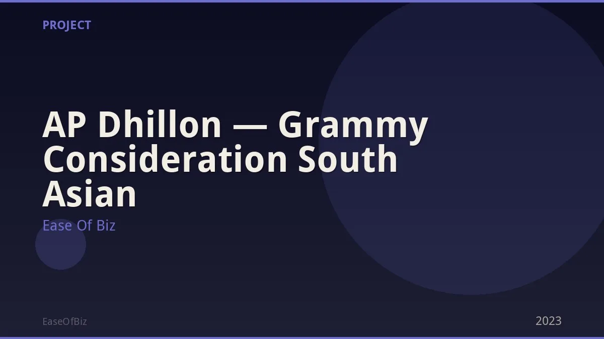 AP Dhillon — Grammy Consideration South Asian