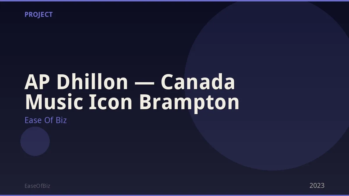 AP Dhillon — Canada Music Icon Brampton