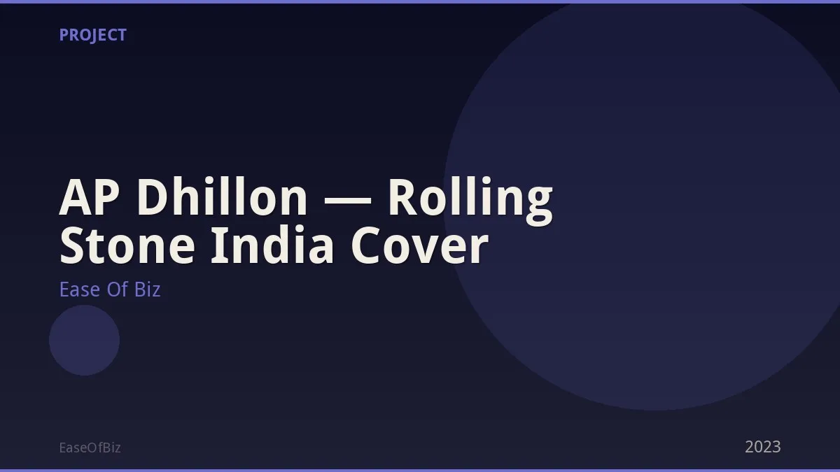 AP Dhillon — Rolling Stone India Cover