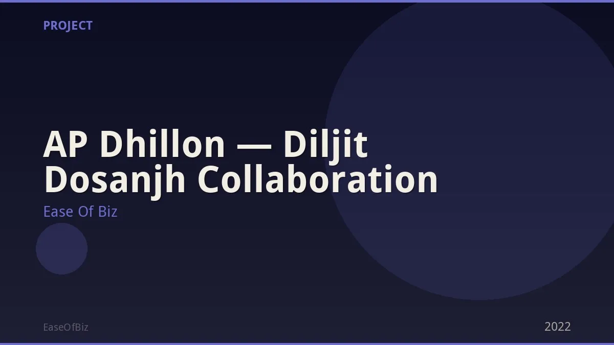 AP Dhillon — Diljit Dosanjh Collaboration
