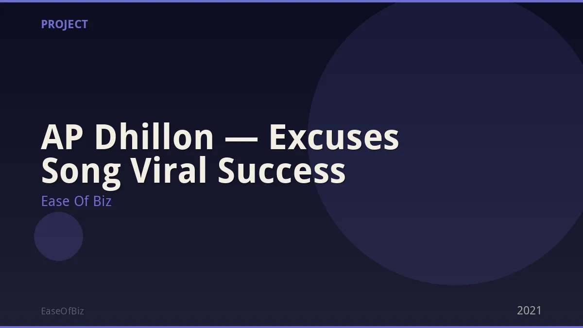 AP Dhillon — Excuses Song Viral Success
