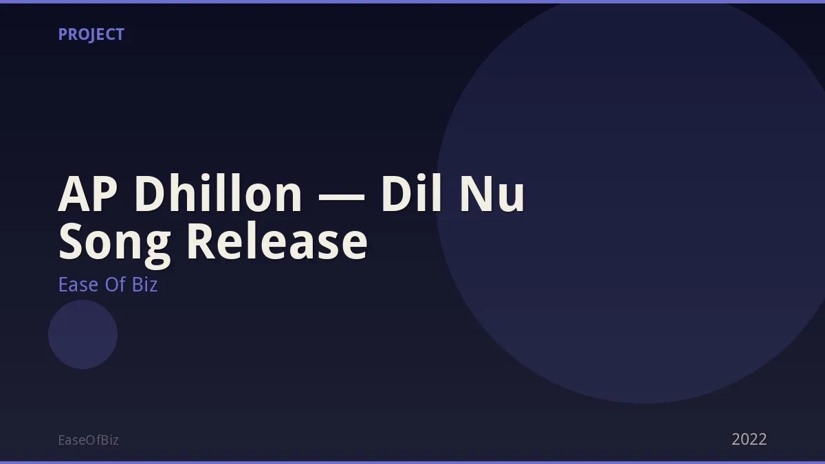 AP Dhillon — Dil Nu Song Release