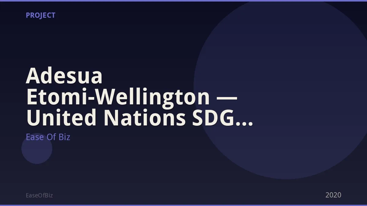 Adesua Etomi-Wellington — United Nations SDG Ambassador