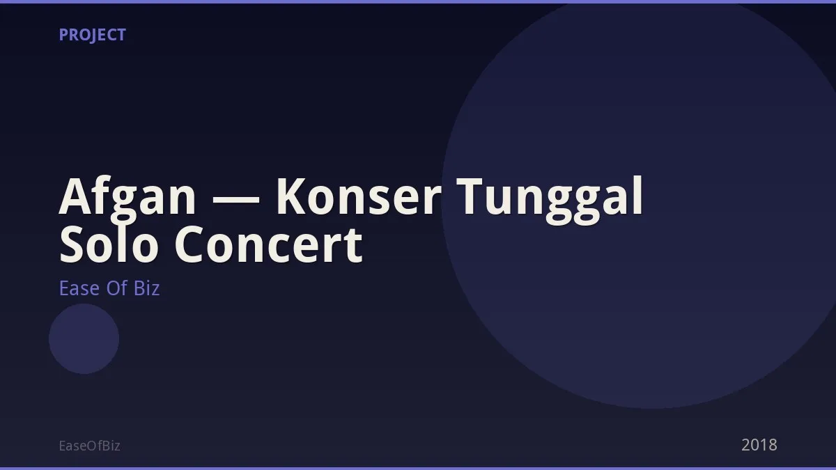Afgan — Konser Tunggal Solo Concert