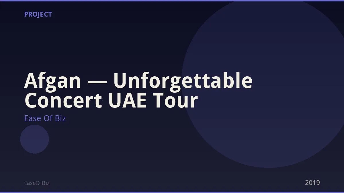 Afgan — Unforgettable Concert UAE Tour