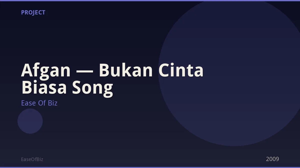 Afgan — Bukan Cinta Biasa Song