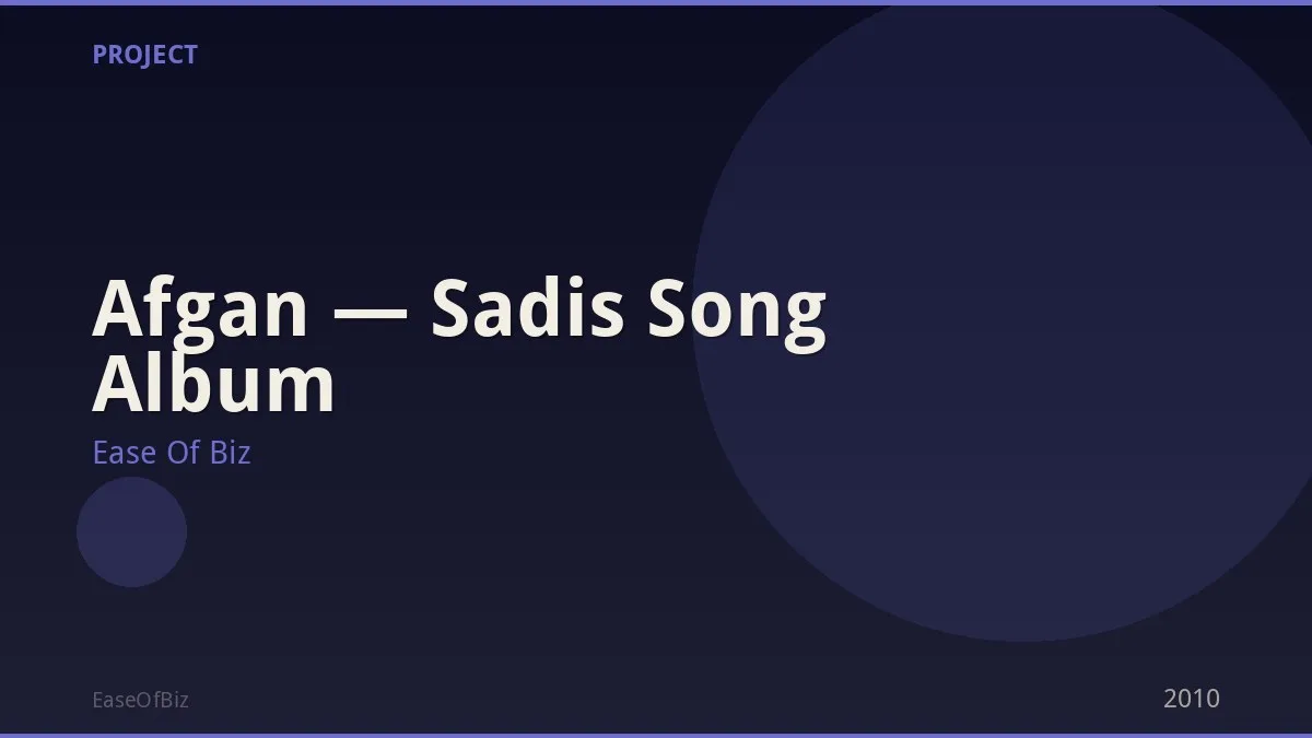 Afgan — Sadis Song Album