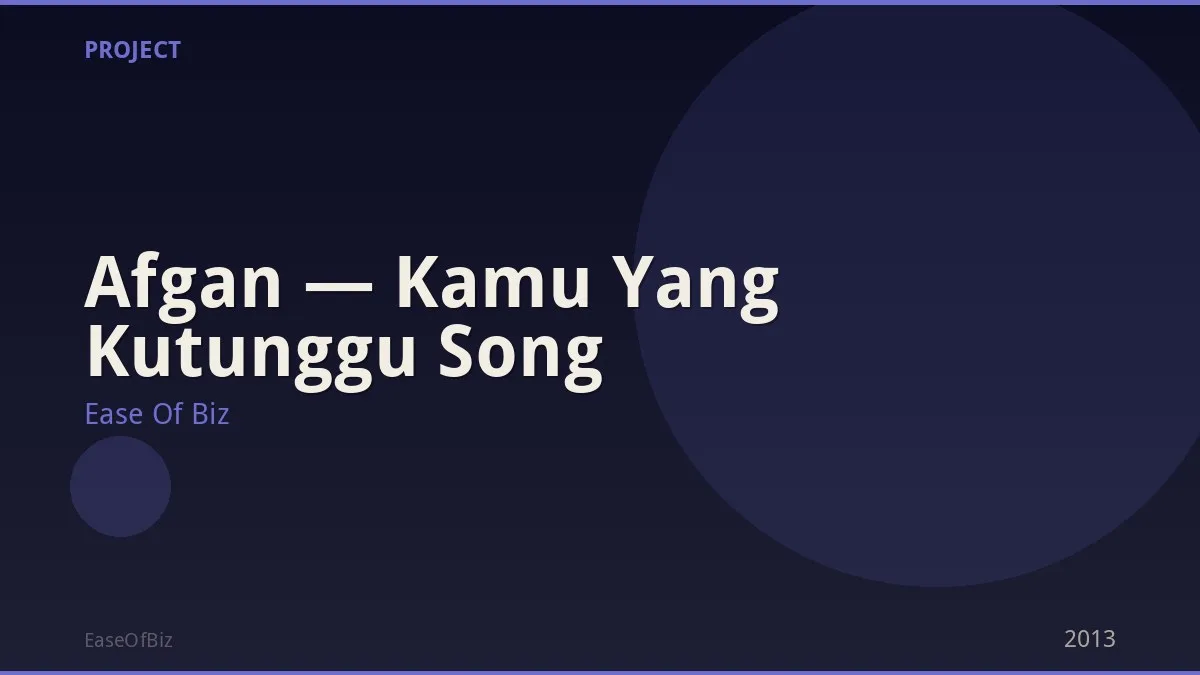 Afgan — Kamu Yang Kutunggu Song