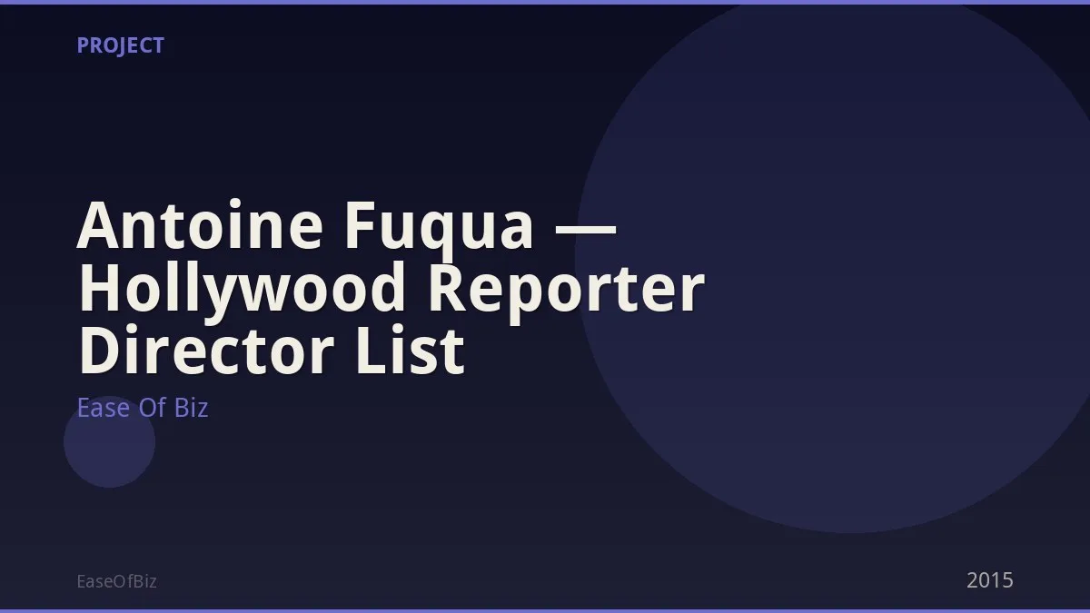 Antoine Fuqua — Hollywood Reporter Director List