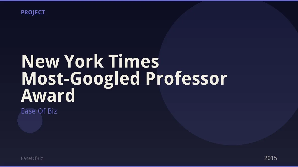 New York Times Most-Googled Professor Award