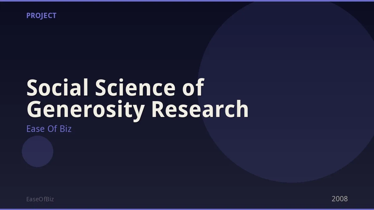 Social Science of Generosity Research