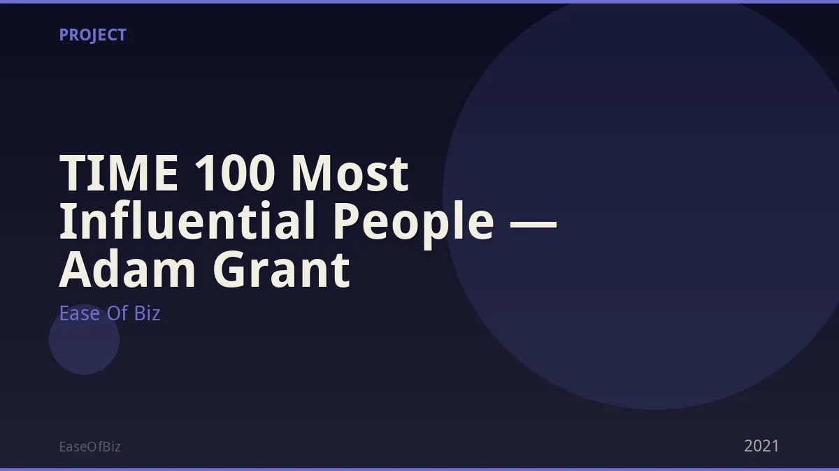 TIME 100 Most Influential People — Adam Grant