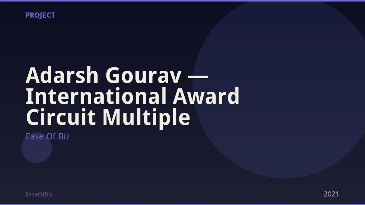 Adarsh Gourav — International Award Circuit Multiple