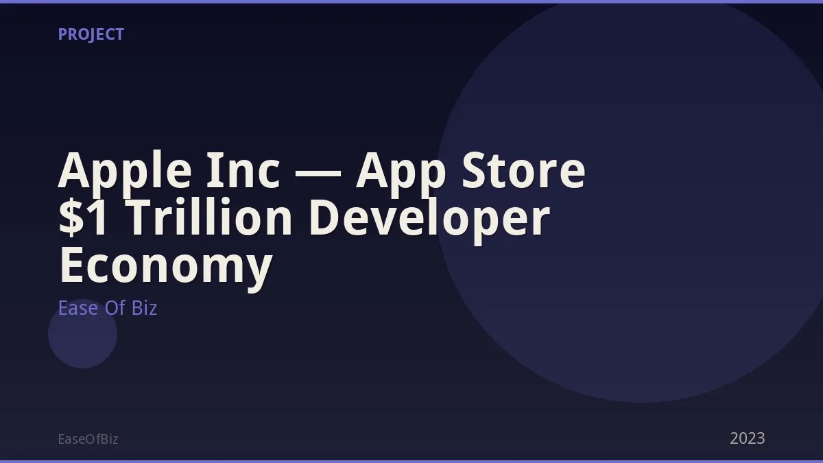 Apple Inc — App Store $1 Trillion Developer Economy
