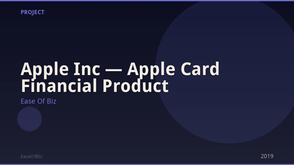 Apple Inc — Apple Card Financial Product