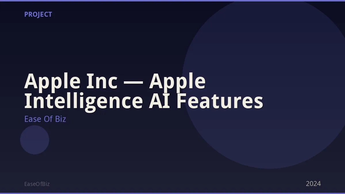 Apple Inc — Apple Intelligence AI Features