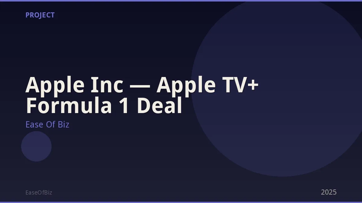 Apple Inc — Apple TV+ Formula 1 Deal