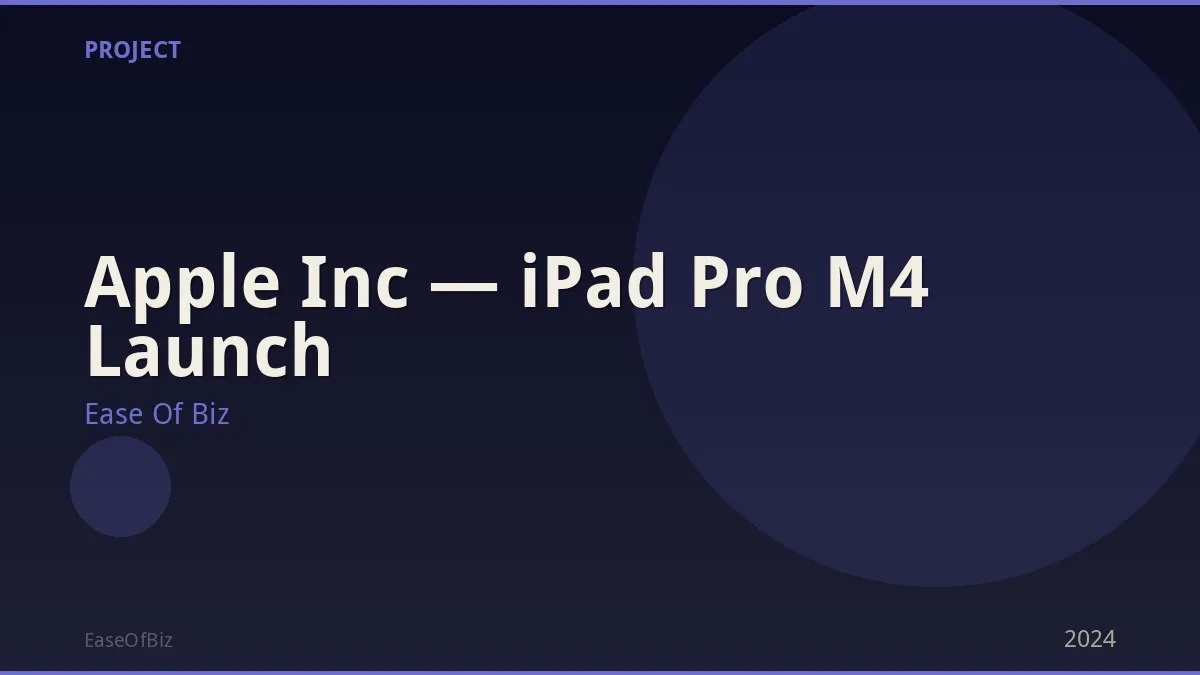 Apple Inc — iPad Pro M4 Launch