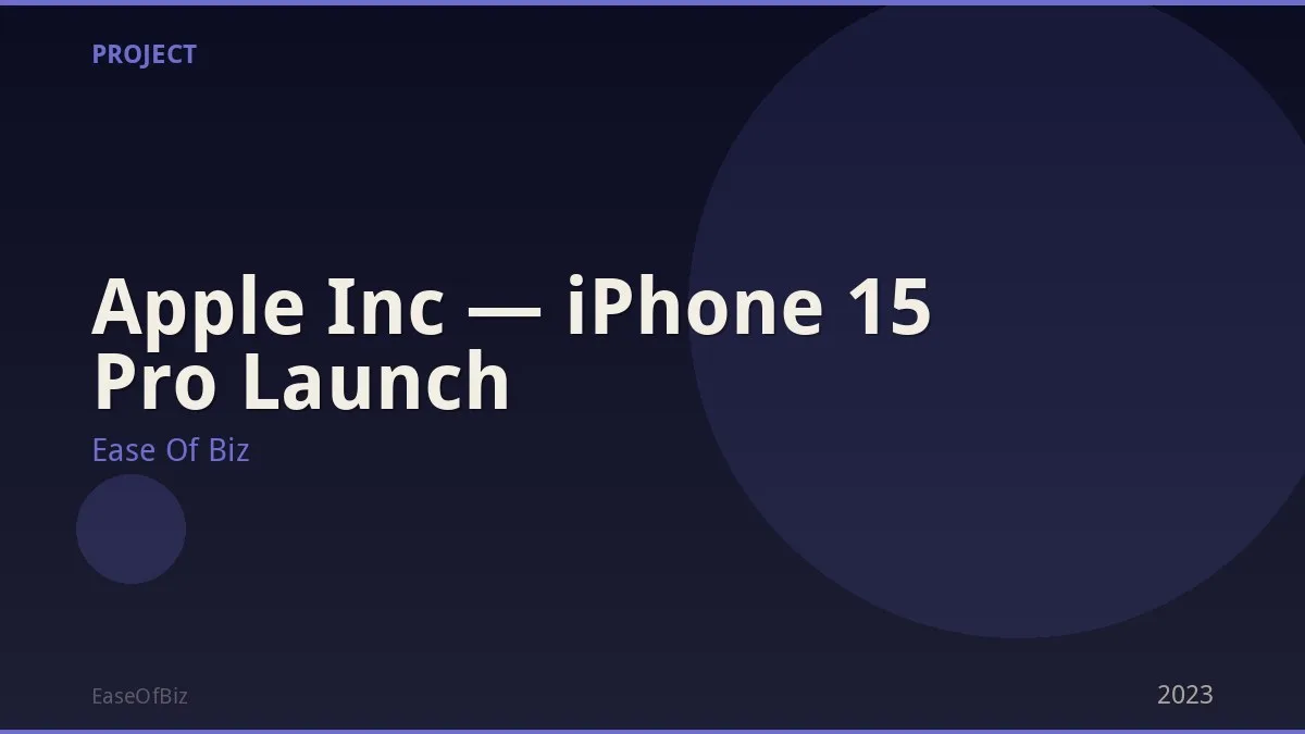 Apple Inc — iPhone 15 Pro Launch