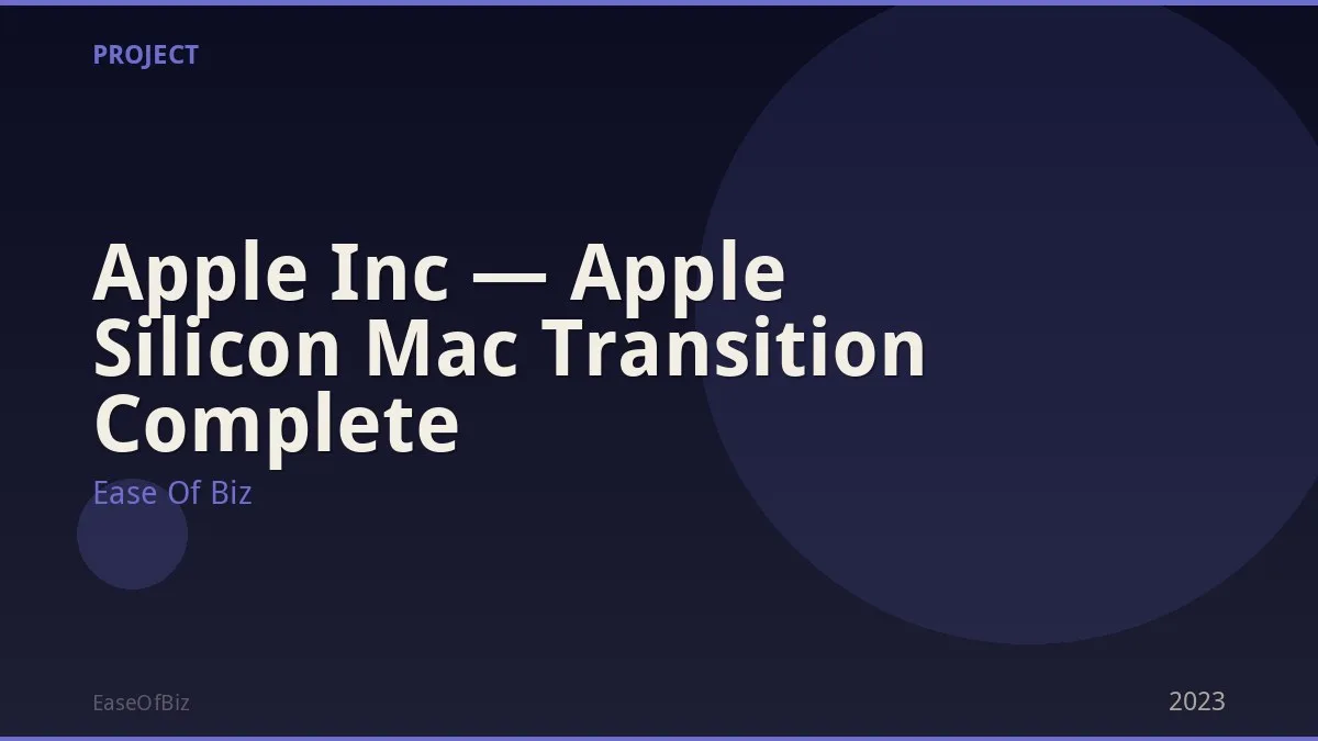 Apple Inc — Apple Silicon Mac Transition Complete