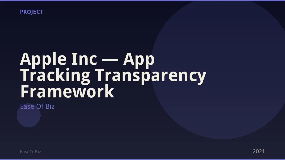 Apple Inc — App Tracking Transparency Framework