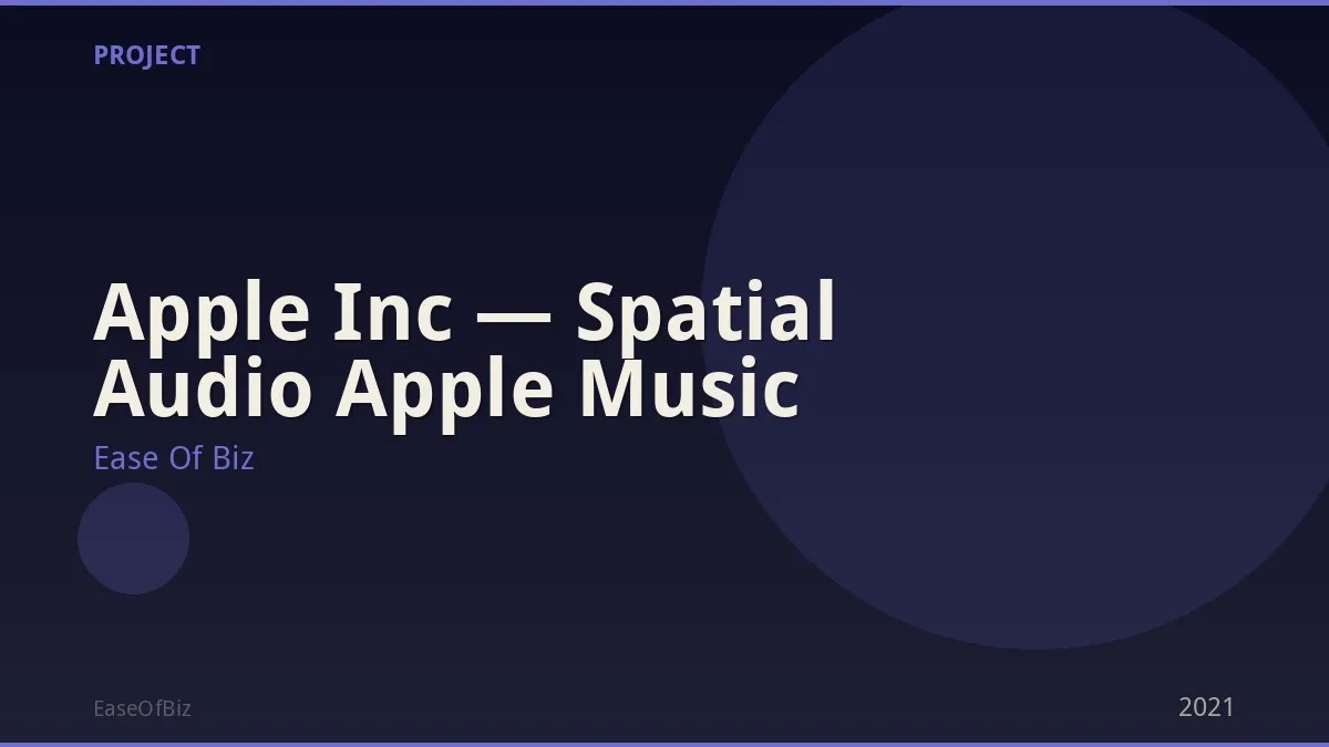 Apple Inc — Spatial Audio Apple Music