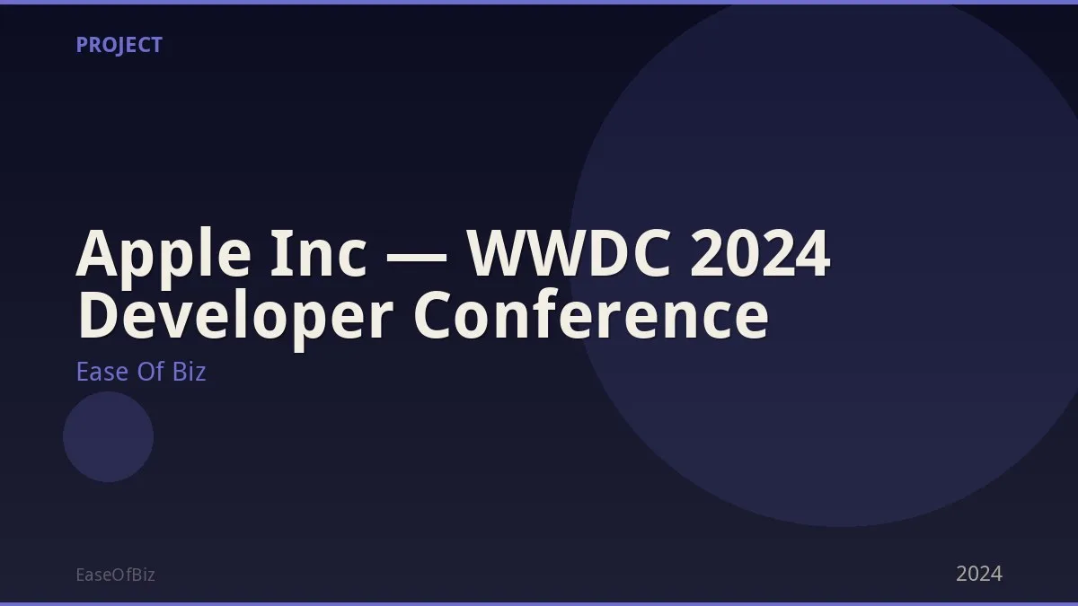 Apple Inc — WWDC 2024 Developer Conference