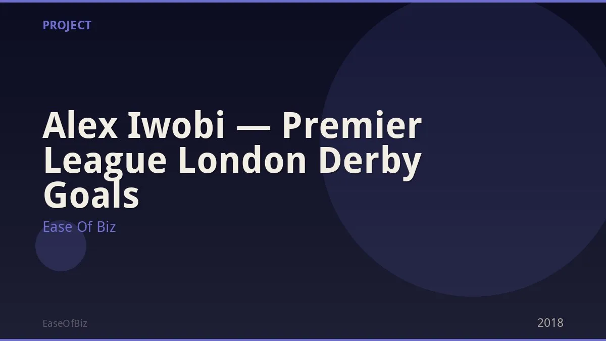 Alex Iwobi — Premier League London Derby Goals
