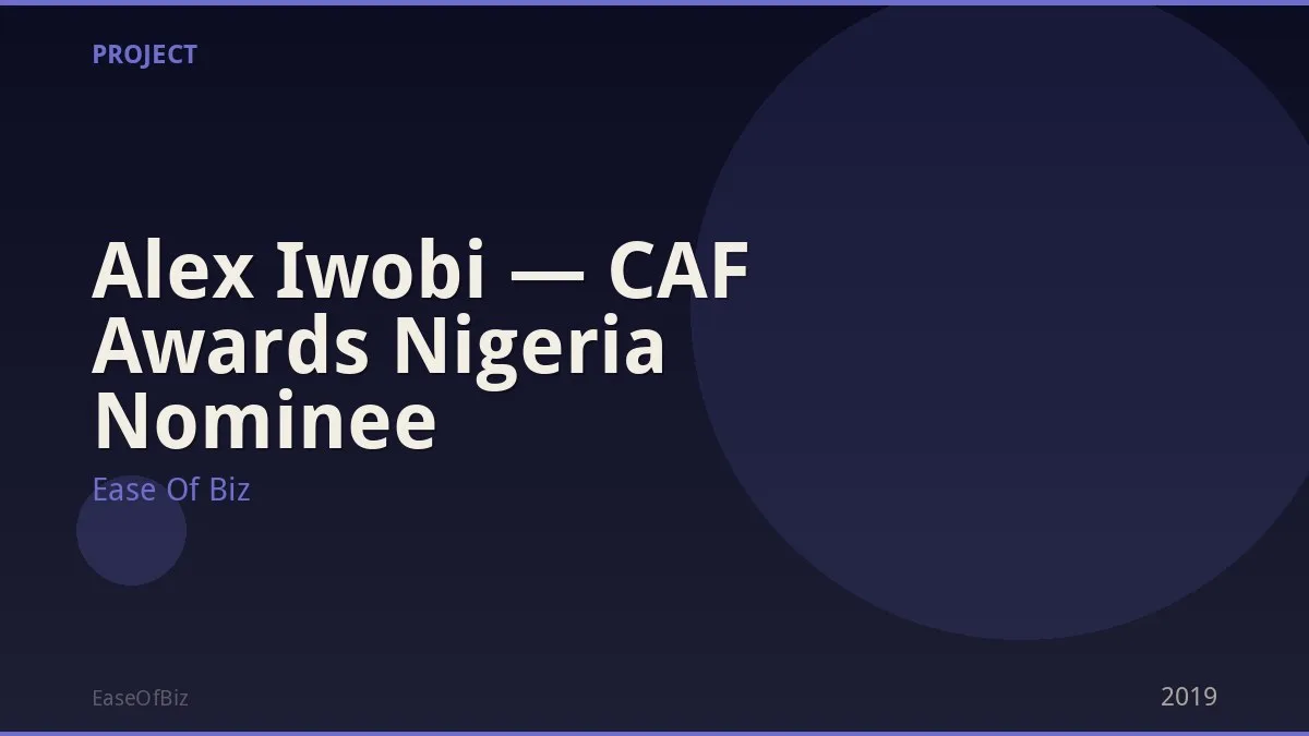 Alex Iwobi — CAF Awards Nigeria Nominee