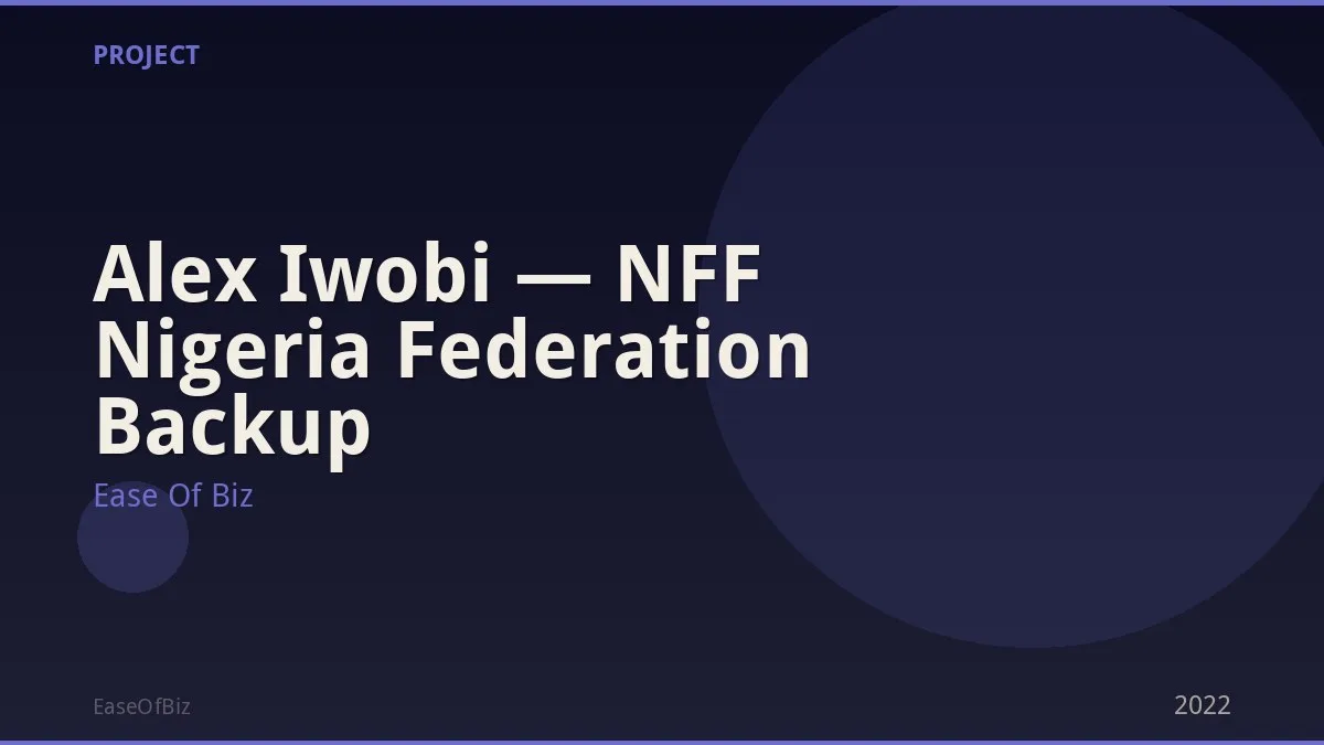 Alex Iwobi — NFF Nigeria Federation Backup