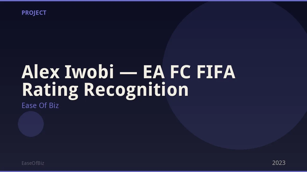 Alex Iwobi — EA FC FIFA Rating Recognition