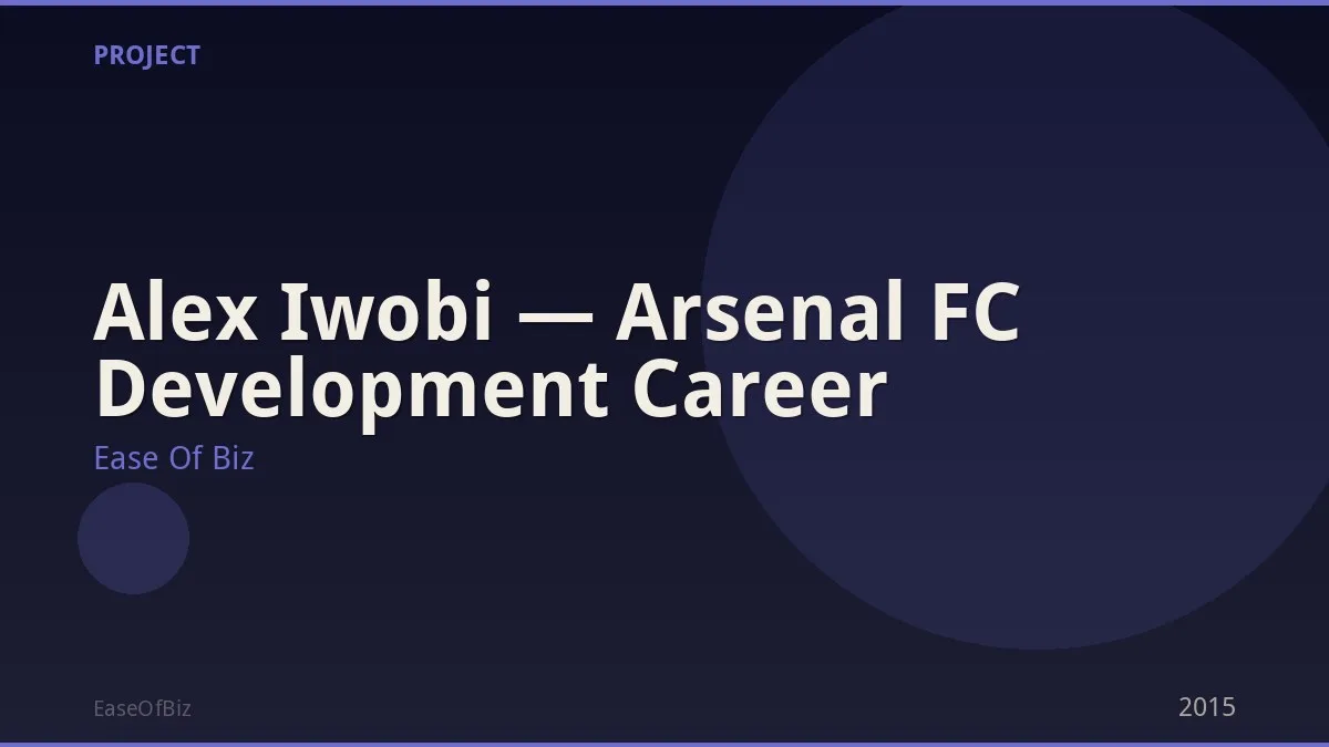 Alex Iwobi — Arsenal FC Development Career
