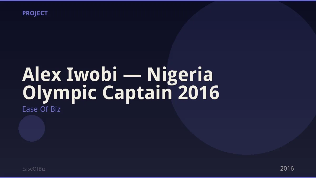 Alex Iwobi — Nigeria Olympic Captain 2016