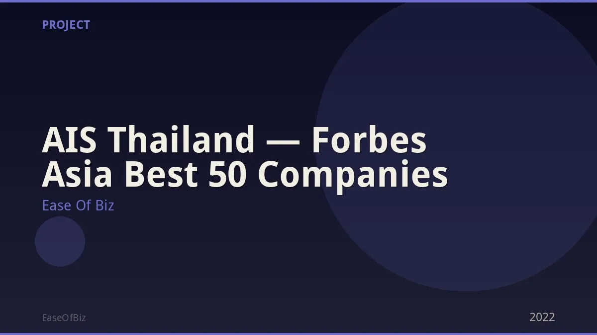 AIS Thailand — Forbes Asia Best 50 Companies