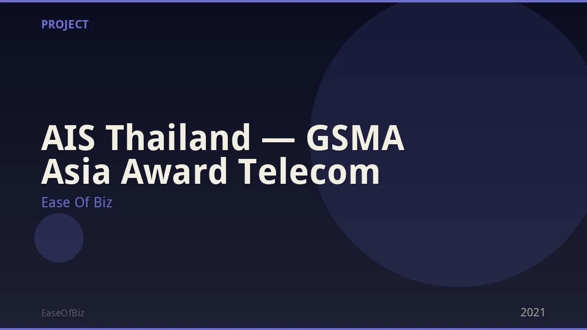 AIS Thailand — GSMA Asia Award Telecom