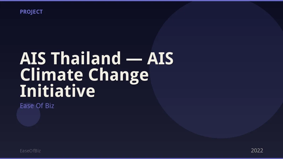 AIS Thailand — AIS Climate Change Initiative