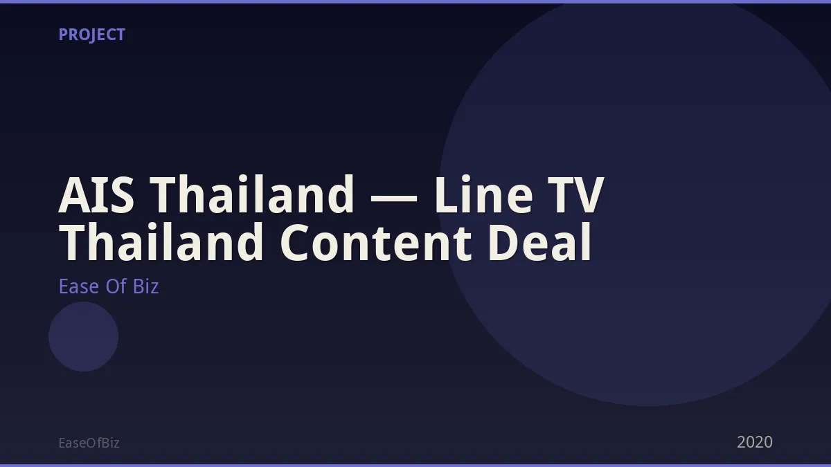 AIS Thailand — Line TV Thailand Content Deal