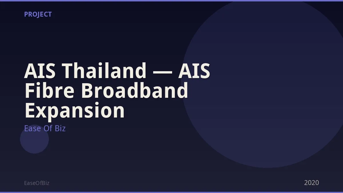 AIS Thailand — AIS Fibre Broadband Expansion