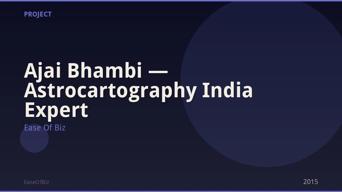 Ajai Bhambi — Astrocartography India Expert