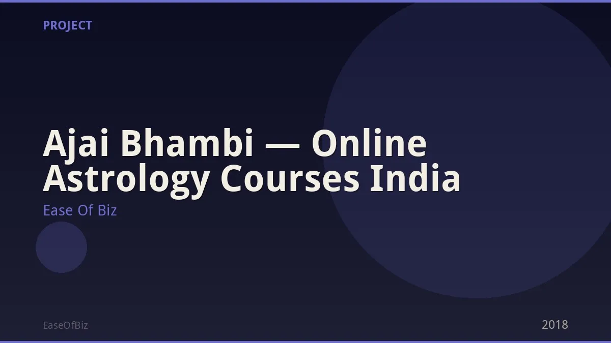 Ajai Bhambi — Online Astrology Courses India