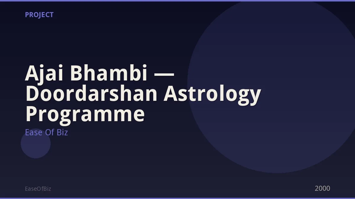 Ajai Bhambi — Doordarshan Astrology Programme