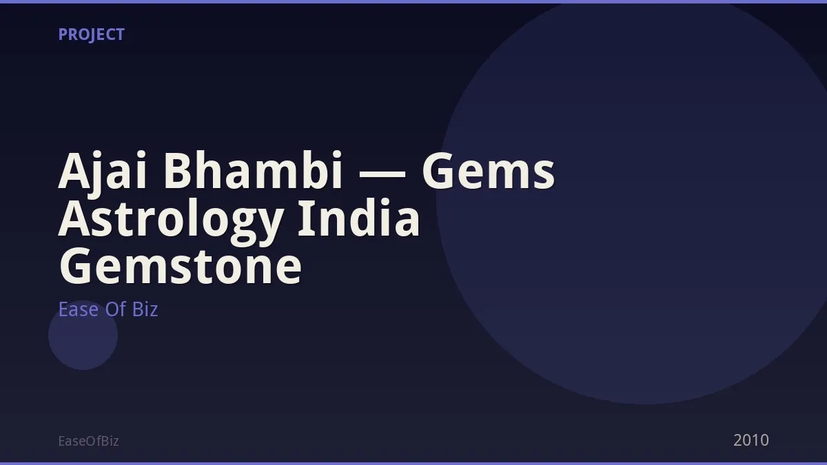Ajai Bhambi — Gems Astrology India Gemstone
