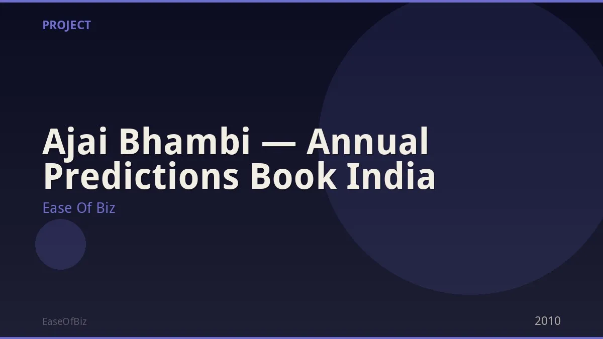 Ajai Bhambi — Annual Predictions Book India
